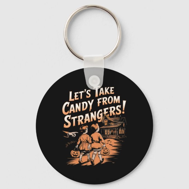 Llavero Tomemos el dulce de la vieja Halloween (Anverso)