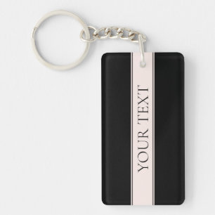 Llavero Tono Rosa Suave y Texto Editable Elegante