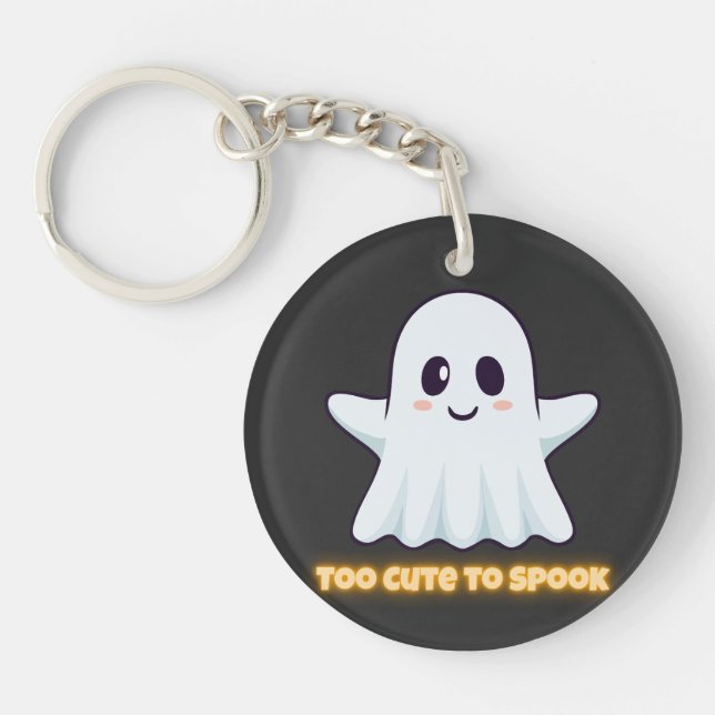 Llavero Too Cute To Spook – Adorable Kawaii Ghost Hallowee (Frente)