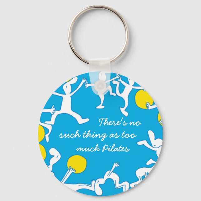 Llavero Too much Pilates keychain, blue (Anverso)