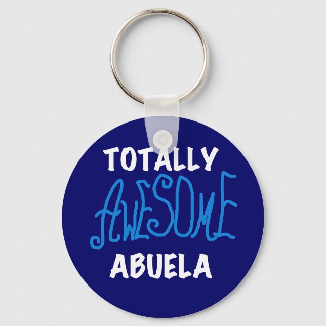 Llavero Toques y regalos azul de Abuela totalmente asombro (Anverso)