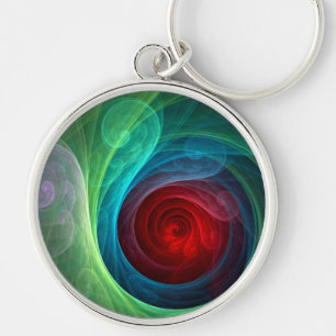 Llavero Tormenta roja Floral Moderno Resumen Patrón de col