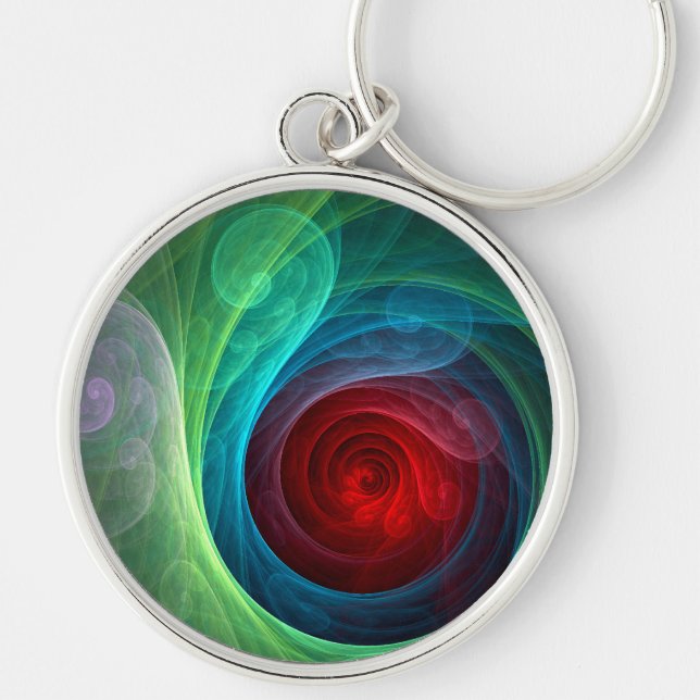 Llavero Tormenta roja Floral Moderno Resumen Patrón de col (Frente)