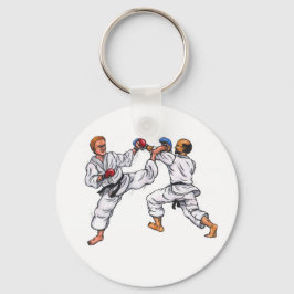 Llavero torneo de lucha de los hombres de karate pintando 