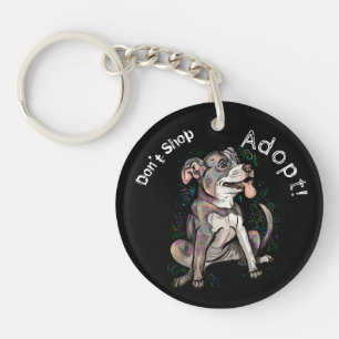 Llavero Toro de pozo lindo "¡Adopta!, no compres"