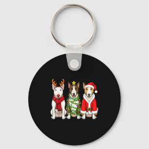 Llavero Toro Retro Navidad Bull Terrier Santa Reno Perro L