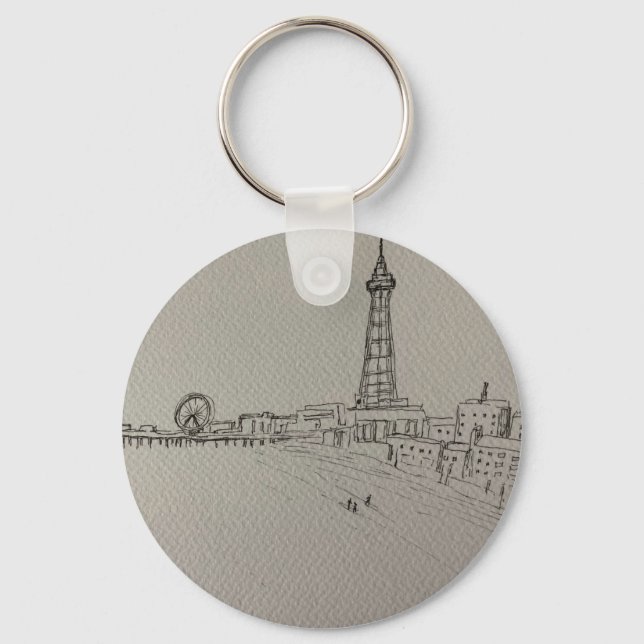 Llavero Torre de Blackpool Arte Original  (Anverso)