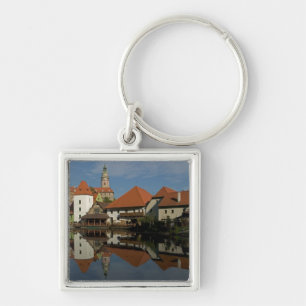Llavero Torre del castillo, río Vltava, Cesky Krumlov,