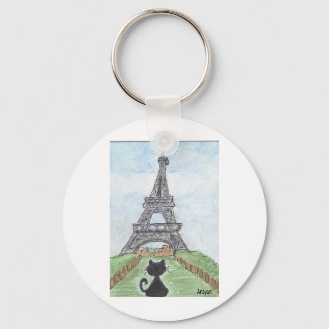 LLAVERO TORRE EIFFEL DE GATO NEGRO (Anverso)