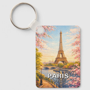 Llavero Torre Eiffel de París Francia Flores de Cerezo Vin