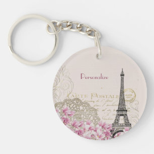 Llavero Torre Eiffel de París Vintage Personalizable