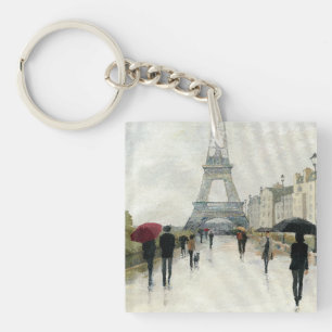Llavero Torre Eiffel el   París en la lluvia