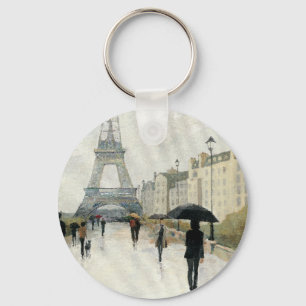 Llavero Torre Eiffel   París En Lluvia