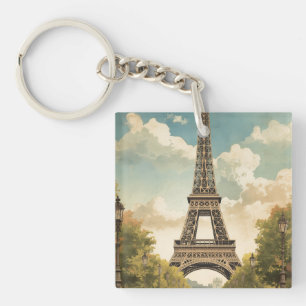 Llavero Torre Eiffel París Viajes Estilo Vintage Arte Retr