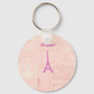 Llavero Torre Eiffel rosada del vintage