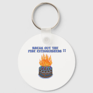 Llavero Torta de cumpleaños azul de los extintores