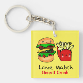 Llavero Torta secreta Kawaii hamburguesa frita personaliza