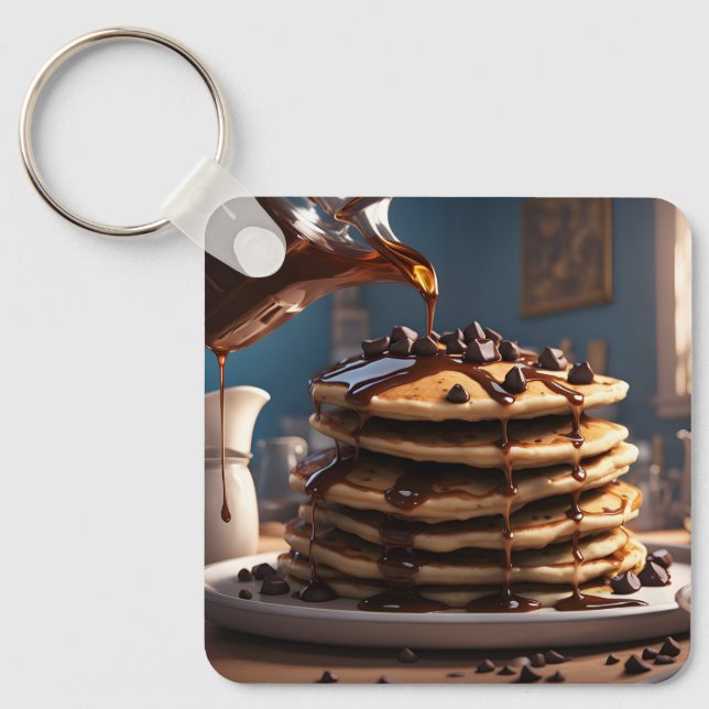 Llavero Tortitas con chispas de chocolate. (Anverso)