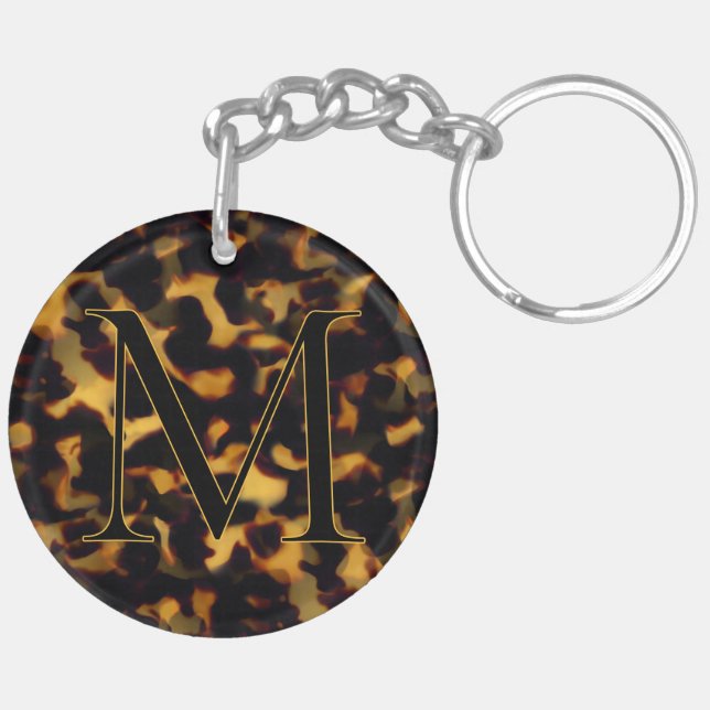Llavero Tortoiseshell Initial Keychain Custom Letter (Izquierda Bajo)