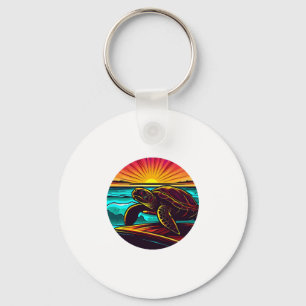 Llavero Tortuga al Atardecer, Diseño de Naturaleza Inspira