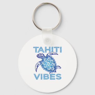 Llavero Tortuga azul tribal polinesia Tahití Vibes