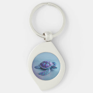 Llavero Tortuga Azul Verde Morado Tortuga de Mar Colorida