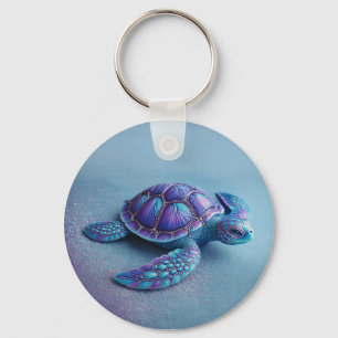 Llavero Tortuga Colorida Azul Turquesa Purpura Tortuga Mar