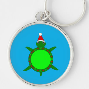 Llavero Tortuga de Navidades cortos con caparazón de flore