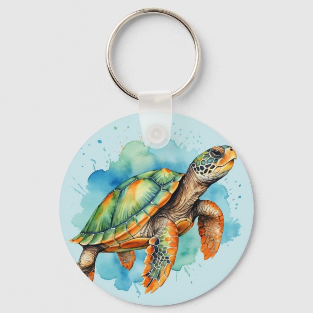 Llavero Tortuga de pintura suave (Anverso)