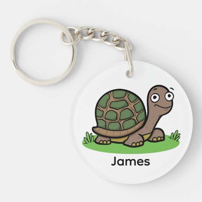 Llavero Tortuga Divertida Personalizada (Frente)