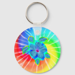 Llavero Tortuga e hibisco tropicales de Honu