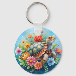 Llavero Tortuga floral