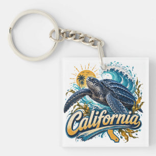 Llavero Tortuga Laúd Arte Costero de California