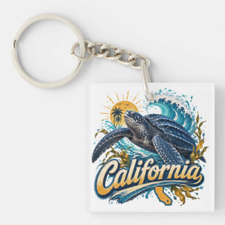 Llavero Tortuga Laúd Arte Costero de California