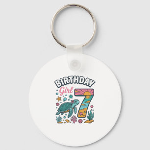 Llavero Tortuga Marina Cumpleañera Diseño Vectorial 7º Cum