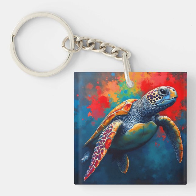 Llavero Tortuga marina en mar profundo (Frente)