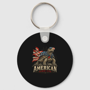Llavero Tortuga patriótica americana desde 1776 vintage us