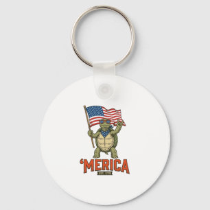 Llavero Tortuga Patriótica ‘Merica Vector Vintage