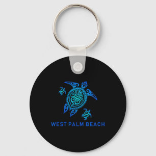Llavero Tortuga tribal azul del Mar de Playa de Palm Occid