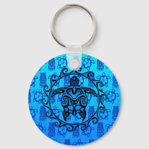 Llavero Tortuga tribal azul Sun