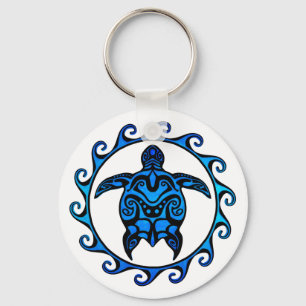 Llavero Tortuga tribal azul Sun