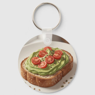 Llavero Tostada de aguacate y tomate Arte de desayuno fres