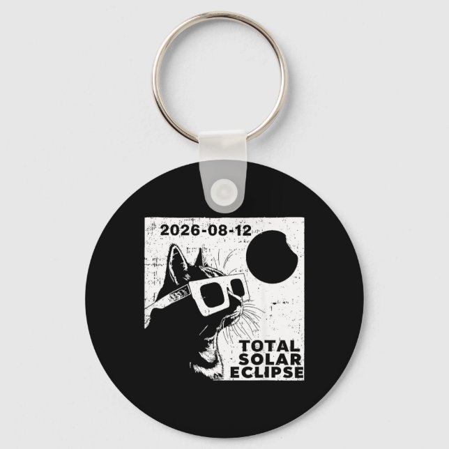 Llavero Total Solar Eclipse 2026 Cat Lover (Anverso)