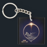 Llavero Total Solar Eclipse 2026 Iceland Diamond Ring<br><div class="desc">Celebrate the astronomical event of the decade with this Total Solar Eclipse August 12, 2026 keychain. The design captures the breathtaking "diamond ring" effect—the spectacular final flash of sunlight before totality—gleaming above a detailed, luminous map of Iceland. Rendered in elegant gold and deep cosmic tones, this high-quality keychain is the...</div>