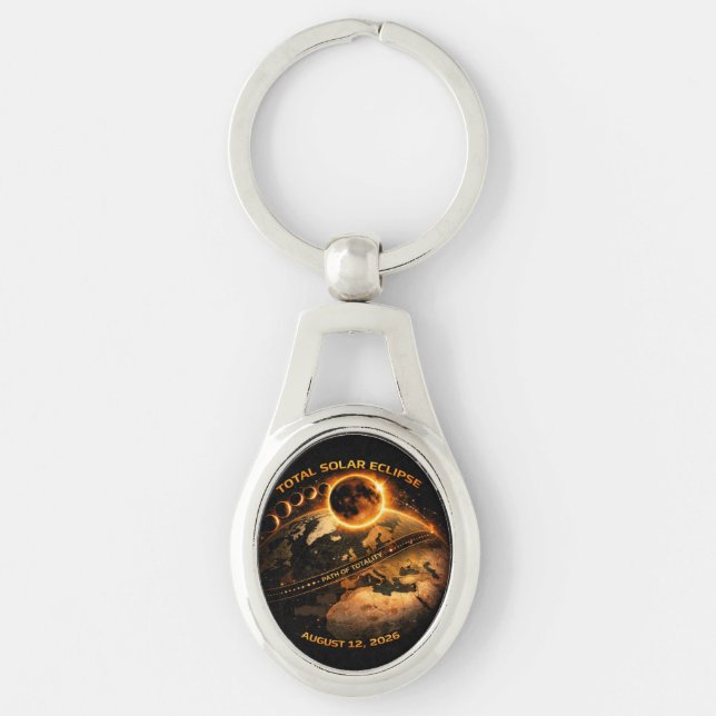 Llavero Total Solar Eclipse August 12 2026 Path of Totalit (Anverso)