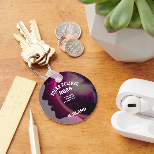 Llavero Total solar eclipse August 2026 text personalized (Escritorio )