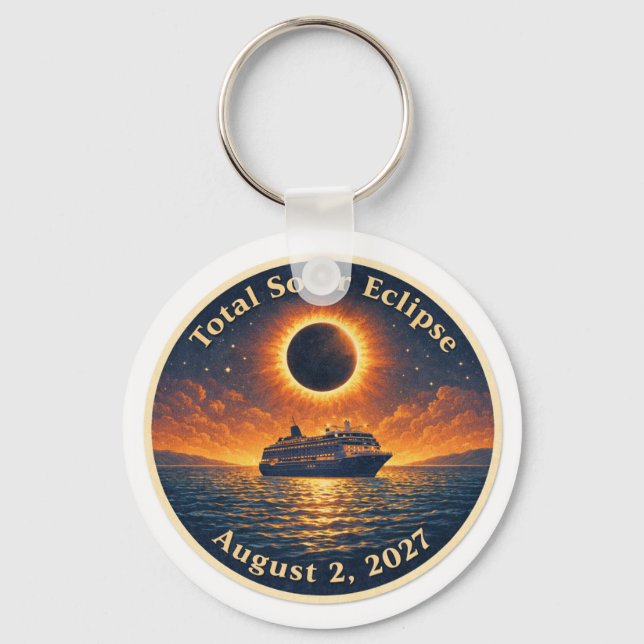 Llavero Total Solar Eclipse August 2 2027 cruise ship  (Anverso)