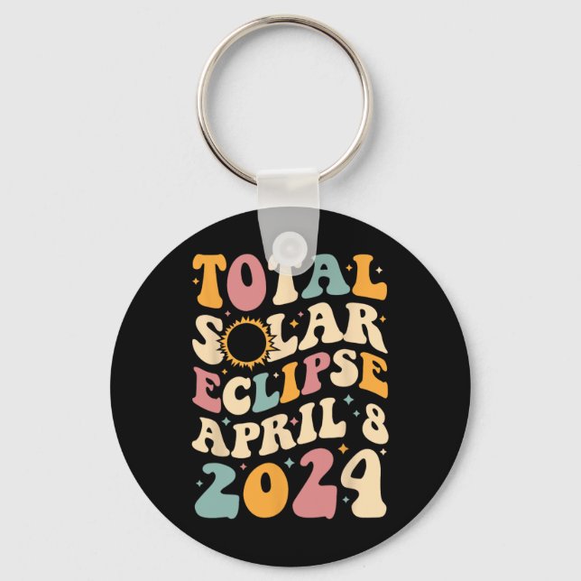 Llavero Totalidad 04 08 24 Eclipse solar total 2024 Groovy (Anverso)
