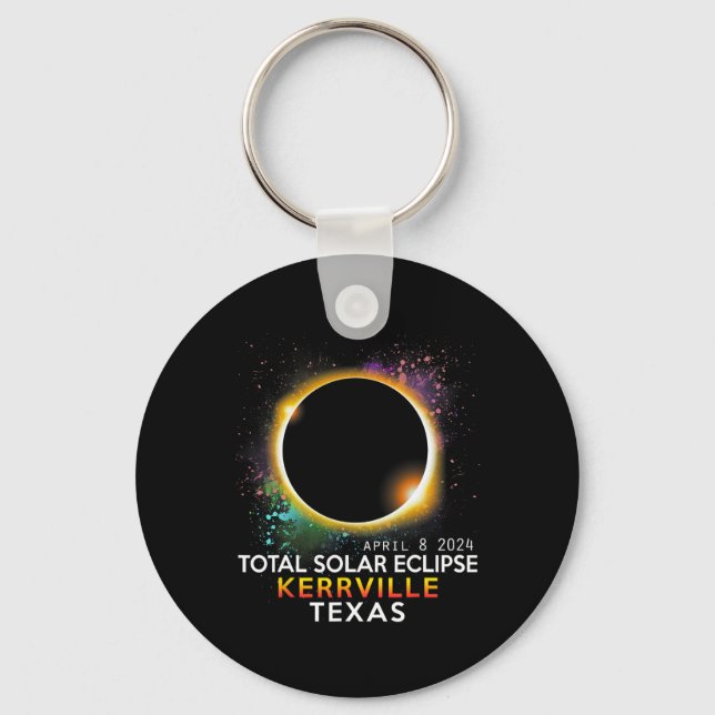 Llavero Totalidad de Texas Eclipse solar total Abril 8 202 (Anverso)