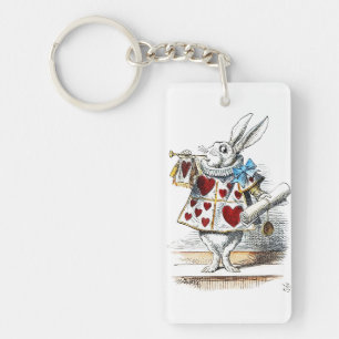 Llavero Tote Corazón de Conejo Blanco Alice Wonderland